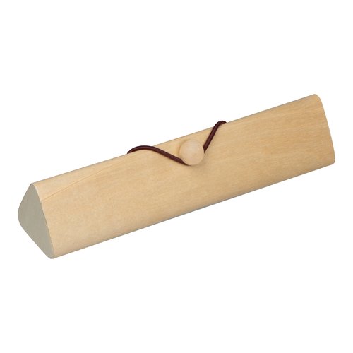Beiges Holz-Schreibset mit Verschlussband.