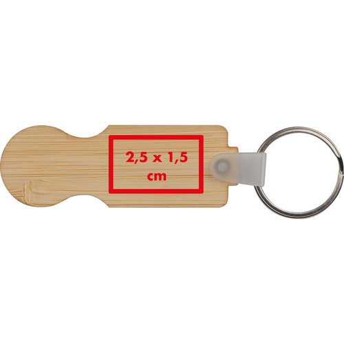 Holz-Schlsselanhnger mit Metallring.
