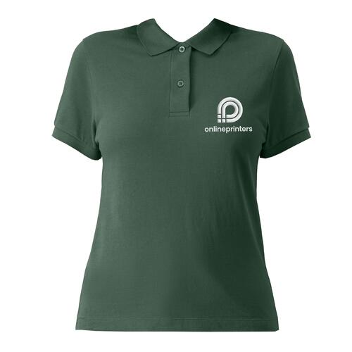 Gr�nes Poloshirt aus Baumwolle f�r Damen mit Knopfleiste.