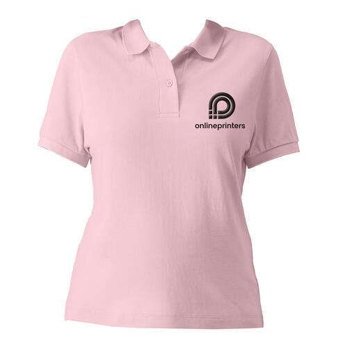 Rosa Poloshirt aus Bio-Baumwolle mit kurzer Knopfleiste.