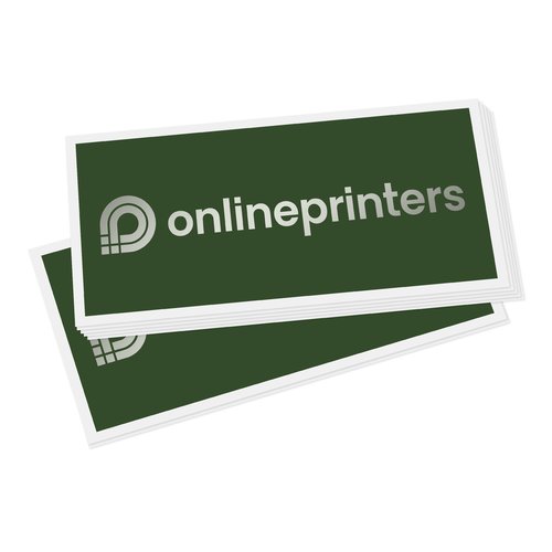 Eckige Papier-Aufkleber in individueller Form.
