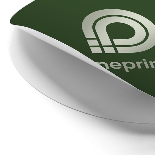 Freiformat Aufkleber aus Papier.