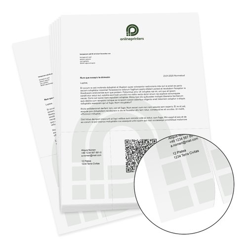Papier fr QR-Rechnungen mit optionalen Perforationen.