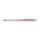 Silberner Metall-Kugelschreiber mit Clip und Touchpen-Funktion.
