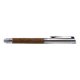 Holzfarbener Rollerball mit Metallelementen und Kappe.