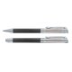Schwarzes Carbon Stift Set mit Kugelschreiber, Fllhalter und Etui.