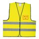 Gelbe Sicherheitsweste aus Stoff mit Reflexstreifen, Unisex.