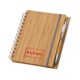 Helles Holz Notizbuch mit Spiralbindung und Stifthalter.