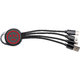 Schwarzes Kabel-Set mit verschiedenen Anschlssen und Schlsselring.