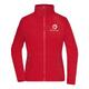 Rote Fleecejacke aus Polyester f�r Damen mit durchgehendem Rei�verschluss.