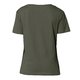 Khaki Baumwoll-T-Shirt f�r Damen mit kurzen �rmeln.