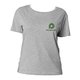 Grau meliertes Baumwoll-T-Shirt f�r Damen.