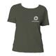 Khaki Baumwoll-T-Shirt f�r Damen mit kurzen �rmeln.