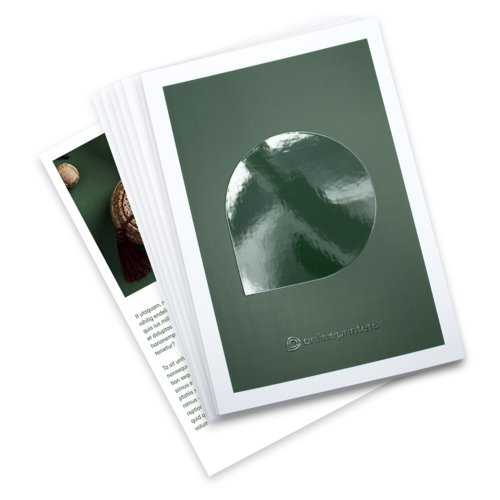 Bild Detailansicht einer Postkarte mit partieller Veredelung durch einen glnzenden Relieflack.