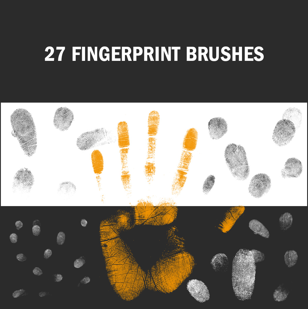 Diese Fingerabdruck-Brushes gibt es jeweils in drei verschiedenen Größen.