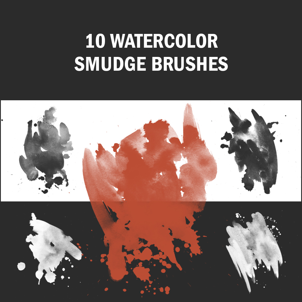 Klekse und Wasserfarben sind eine tolle Kombination, das perfekte Brush-Set für Ihre Photoshop-Pinsel-Palette!