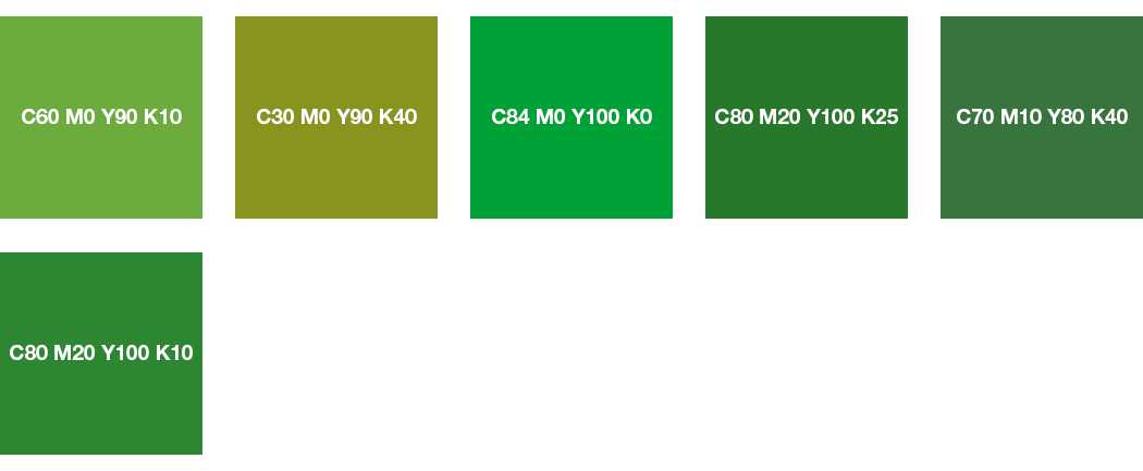 CMYK-Farben: Grasgrün und Maigrün