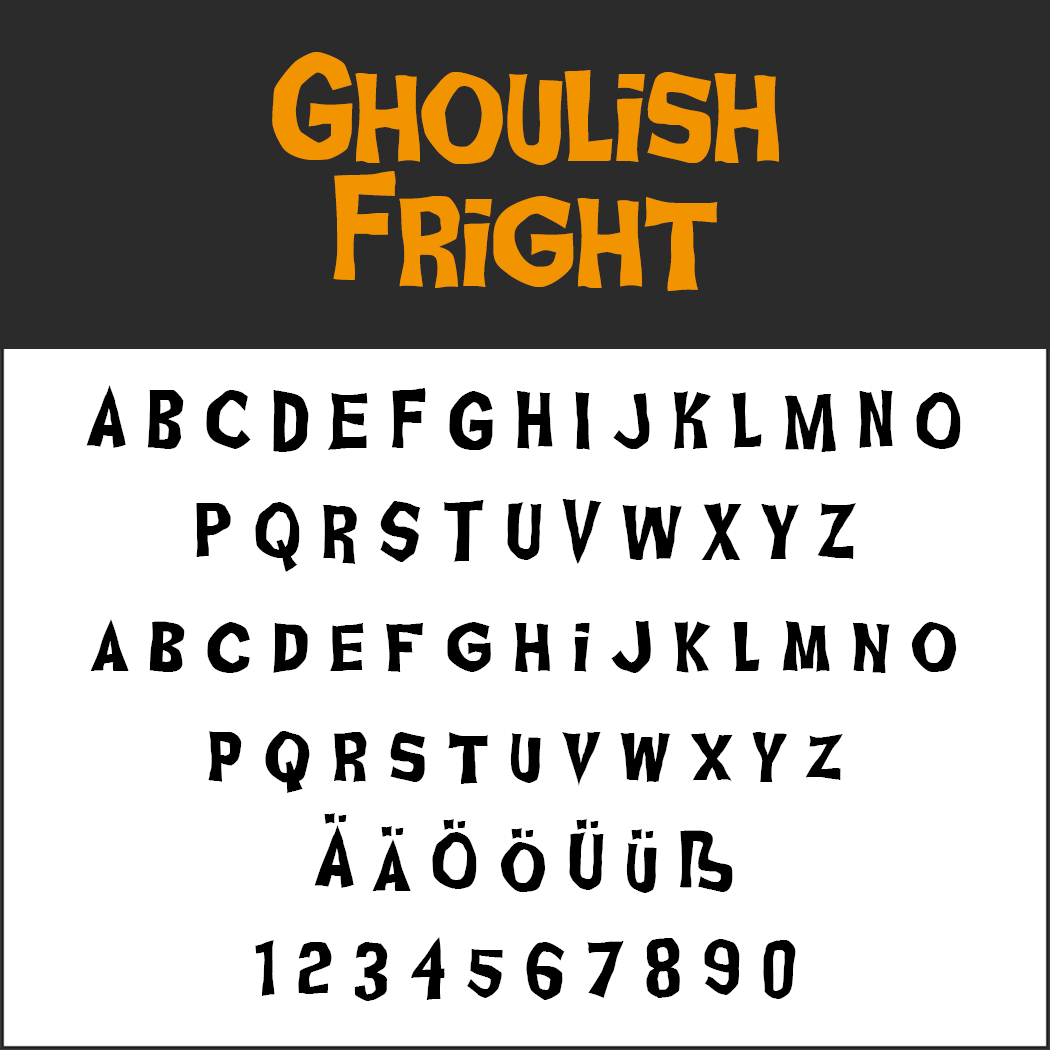 Halloween-Schrift: Ghoulish Fright