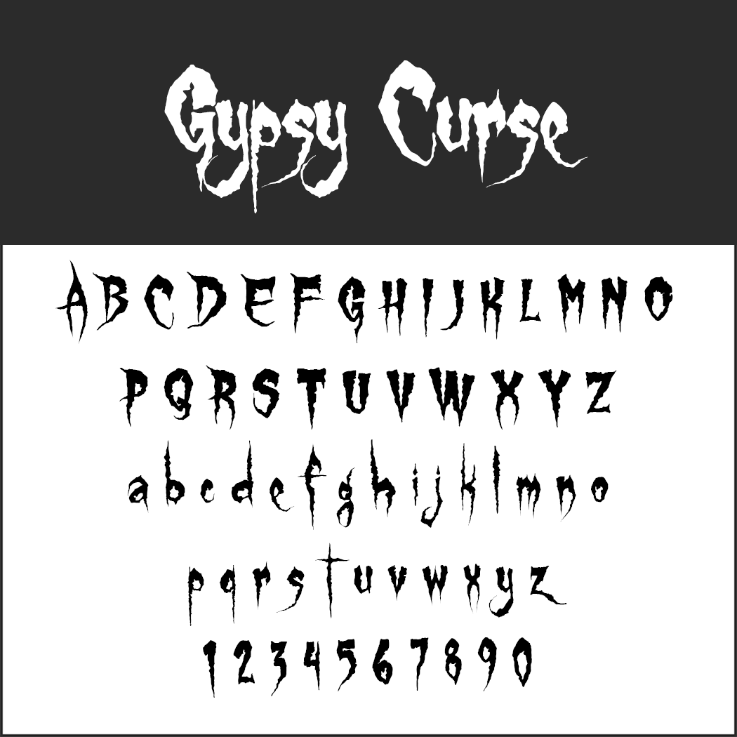 Halloween-Schrift: Gypsy Curse