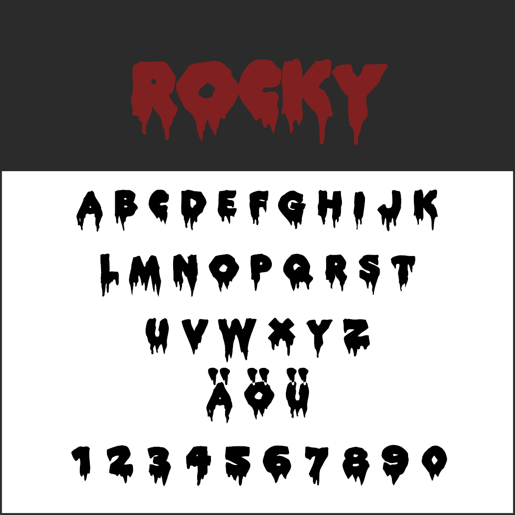 Halloween-Schrift: Rocky