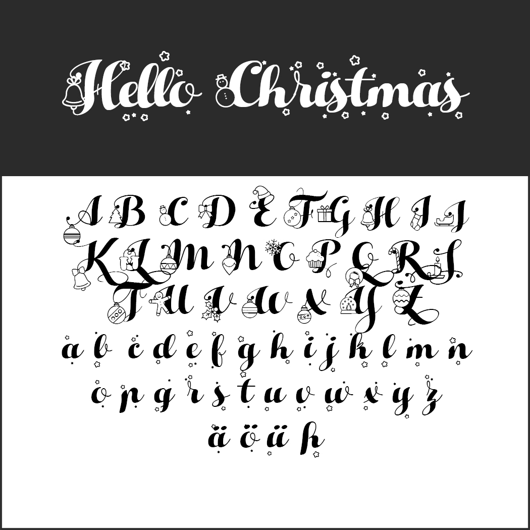 Schriftart Hello Christmas
