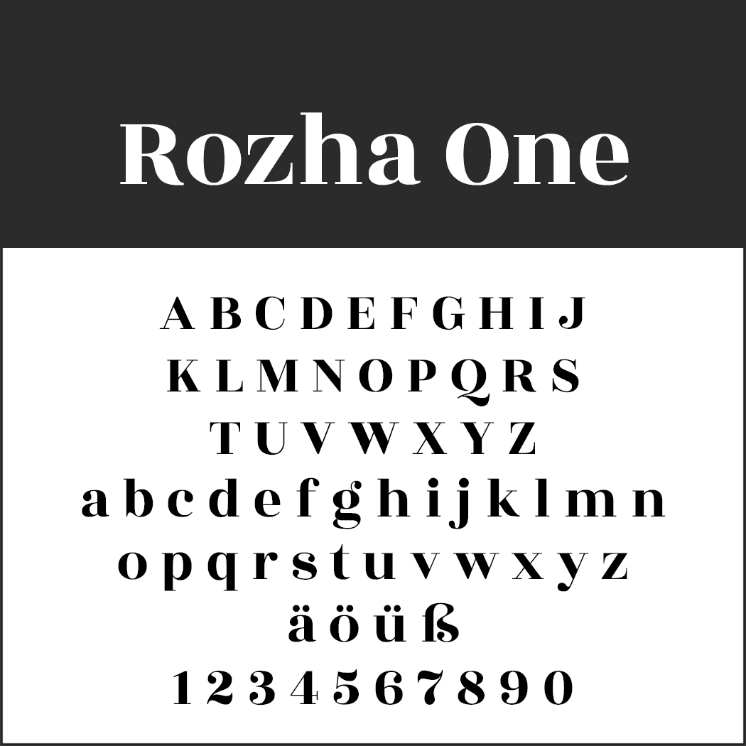 Schriftart Rozha One