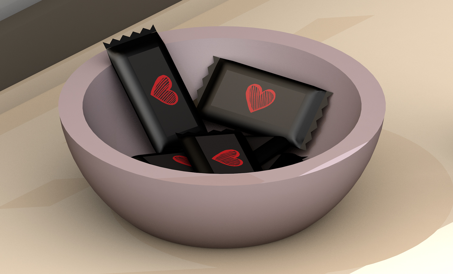 Schokoladentäfelchen mit Herz