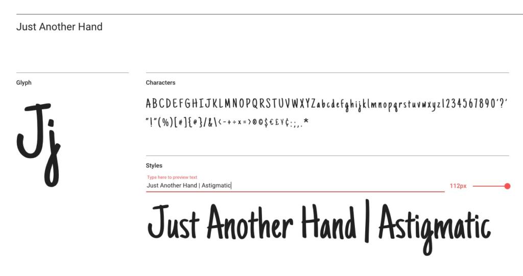 Handlettering-Schrift "Just Another Hand"