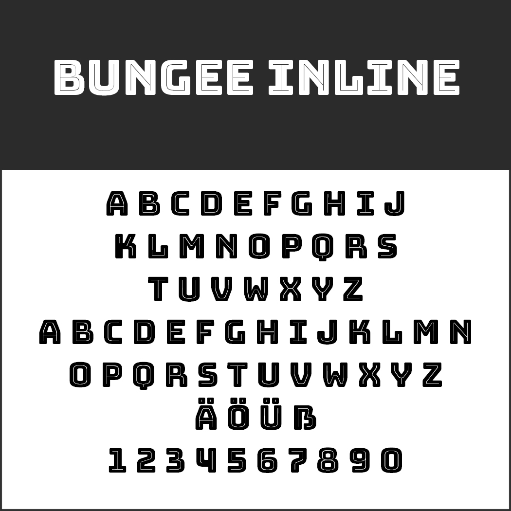 Coole Schriftart: Bungee Inline
