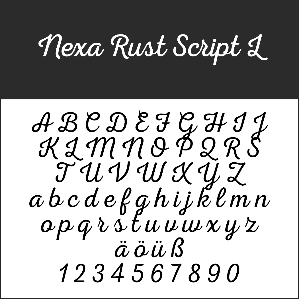 Schriftart "Nexa Rust Script L"