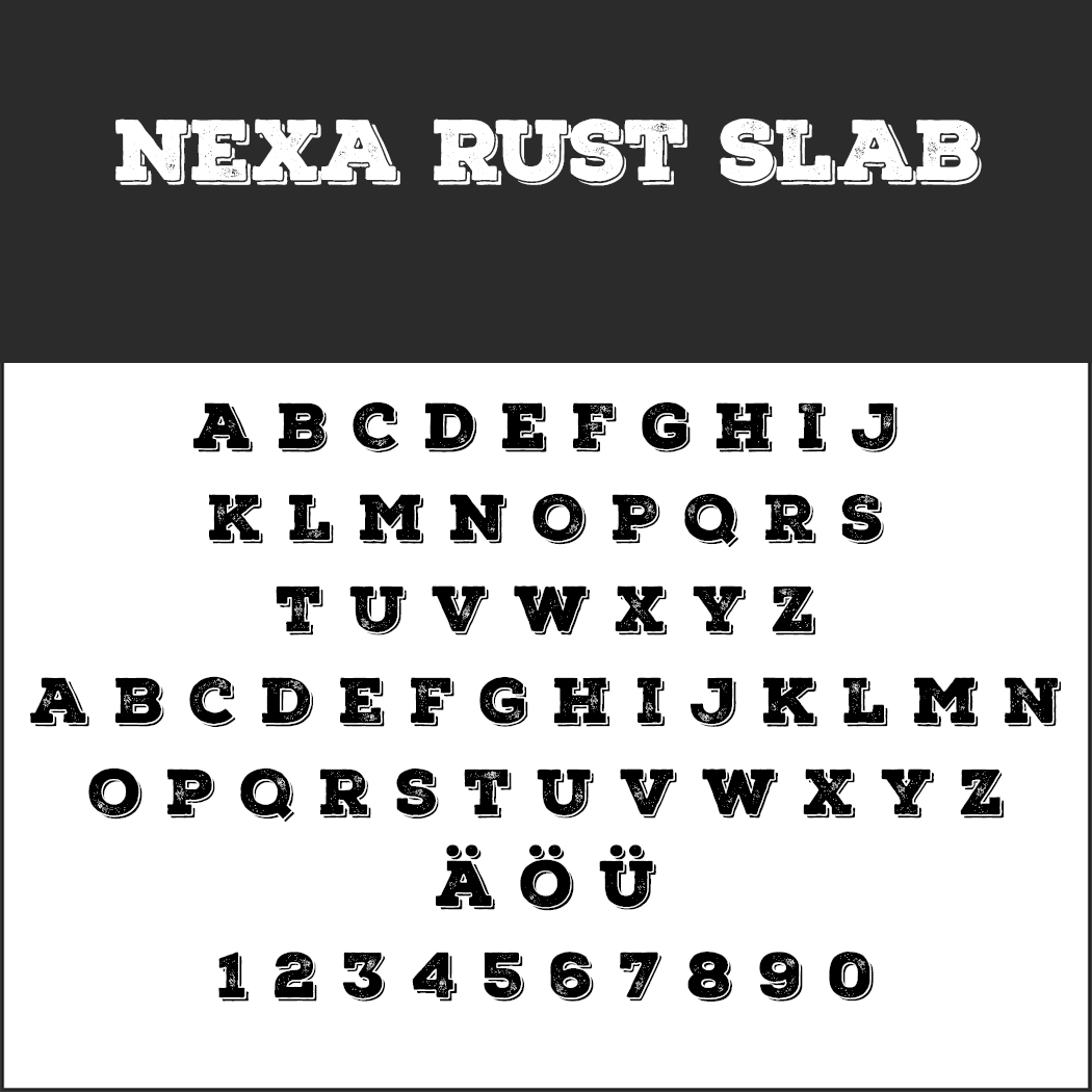 Schriftart "Nexa Rust Slab"