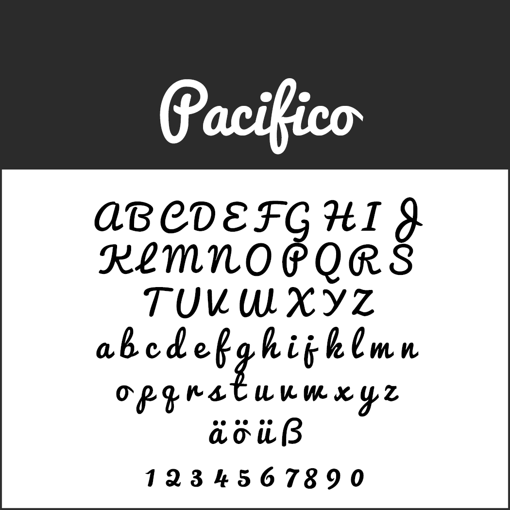 Retro Schrift "Pacifico"
