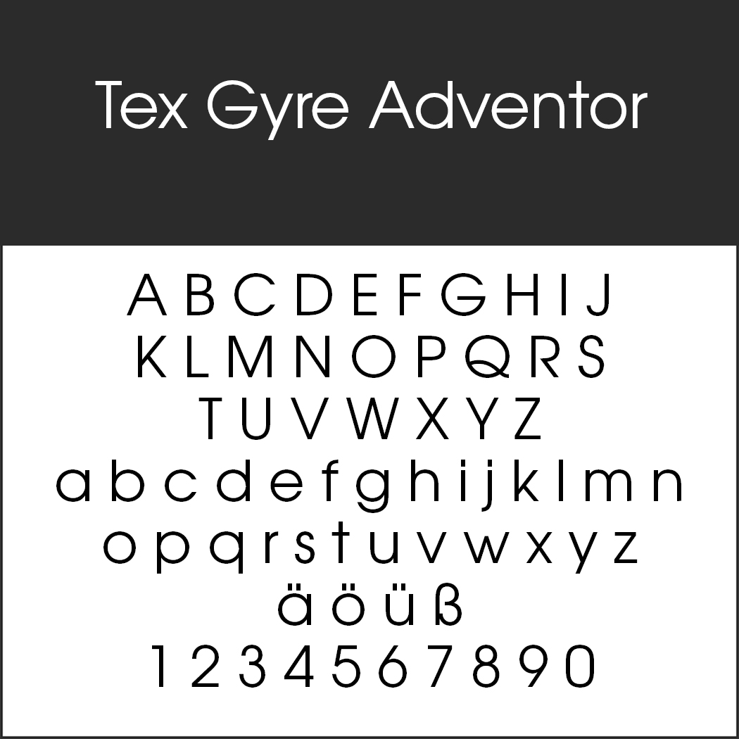 Vintage Schrift "Tex Gyre Adventor"